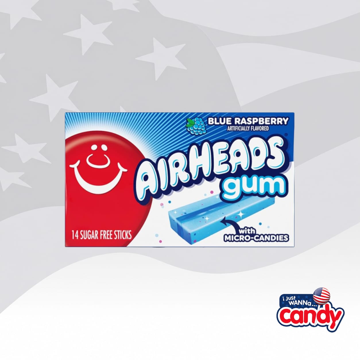Airheads Gum Blue Raspberry 14 Sticks