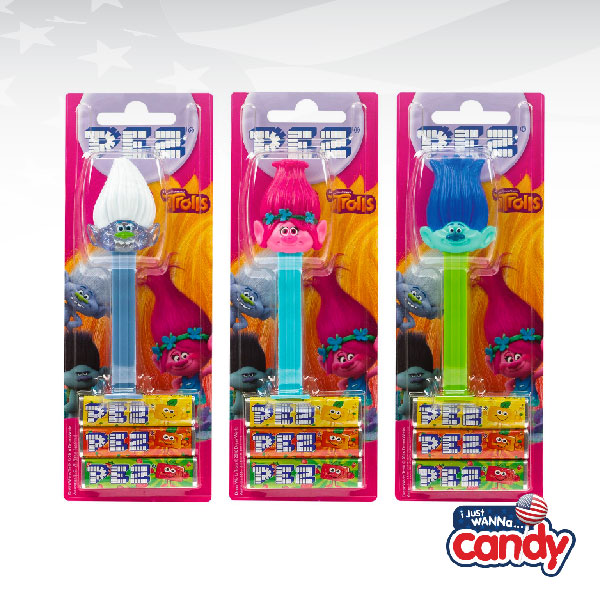 PEZ Trolls Candy & Dispenser Blister Pack