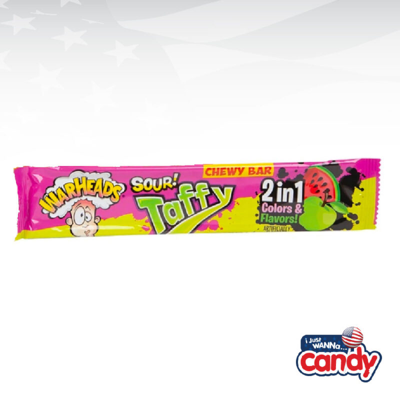 Warheads Sour Taffy Bar 2in1 Original 1.5oz (42g) IJustWannaCandy