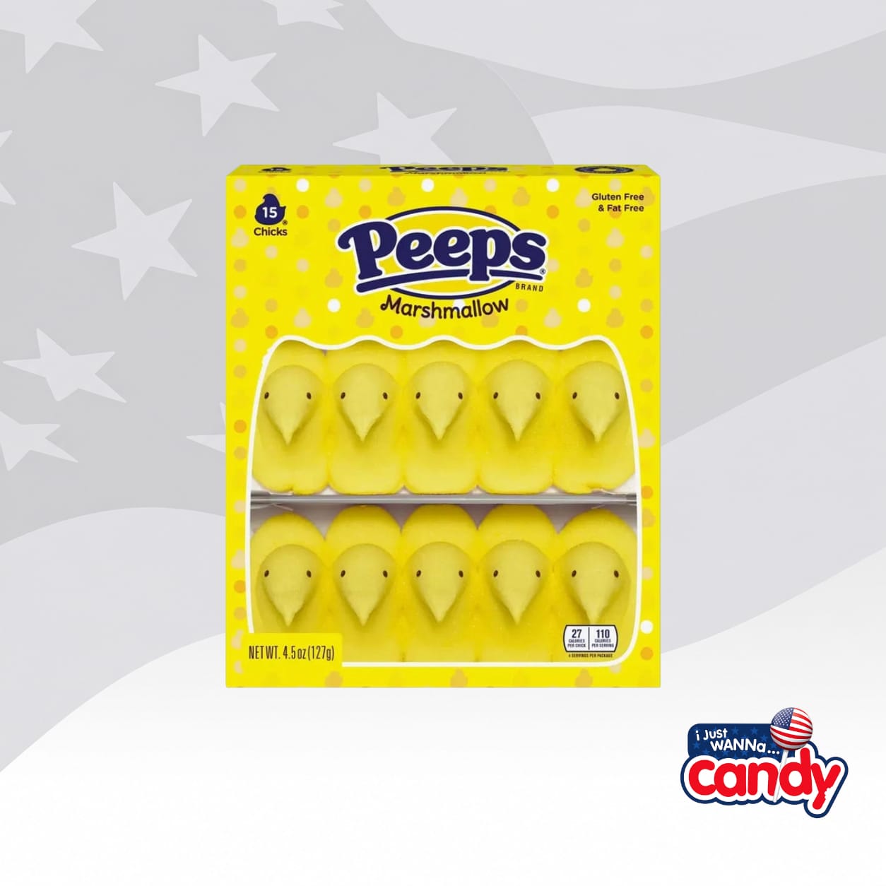 Peeps Yellow Chicks 15 Pack 4.5oz (127g)