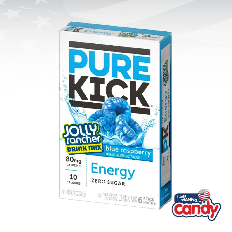 Pure Kick Jolly Rancher Energy Drink Mix Blue Raspberry 0.79oz (22.3g) IJustWannaCandy