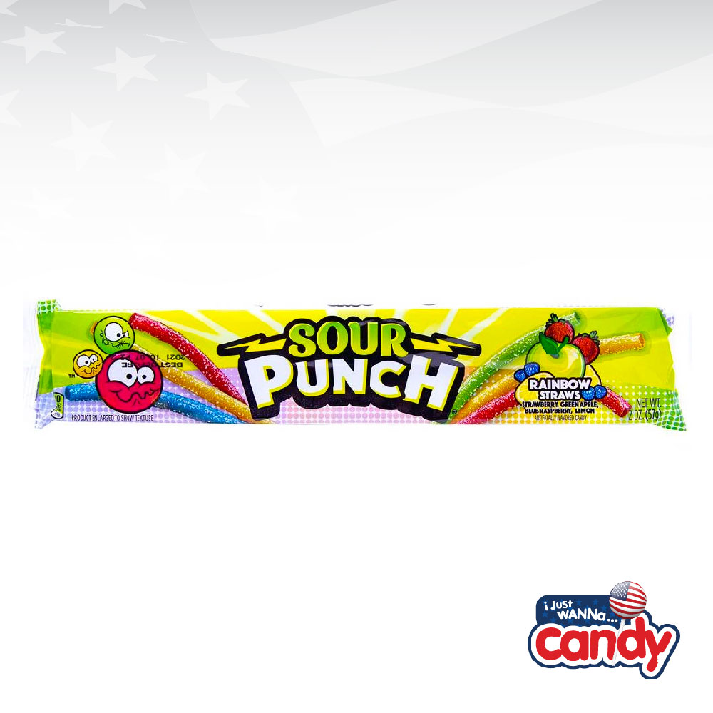 Sour Punch Rainbow Candy Straws 2oz (57g) IJustWannaCandy