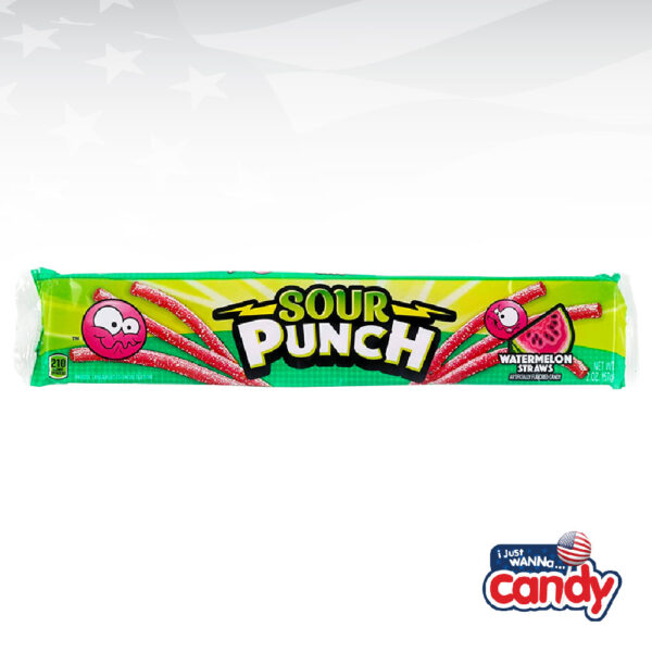 Sour Punch Watermelon Candy Straws