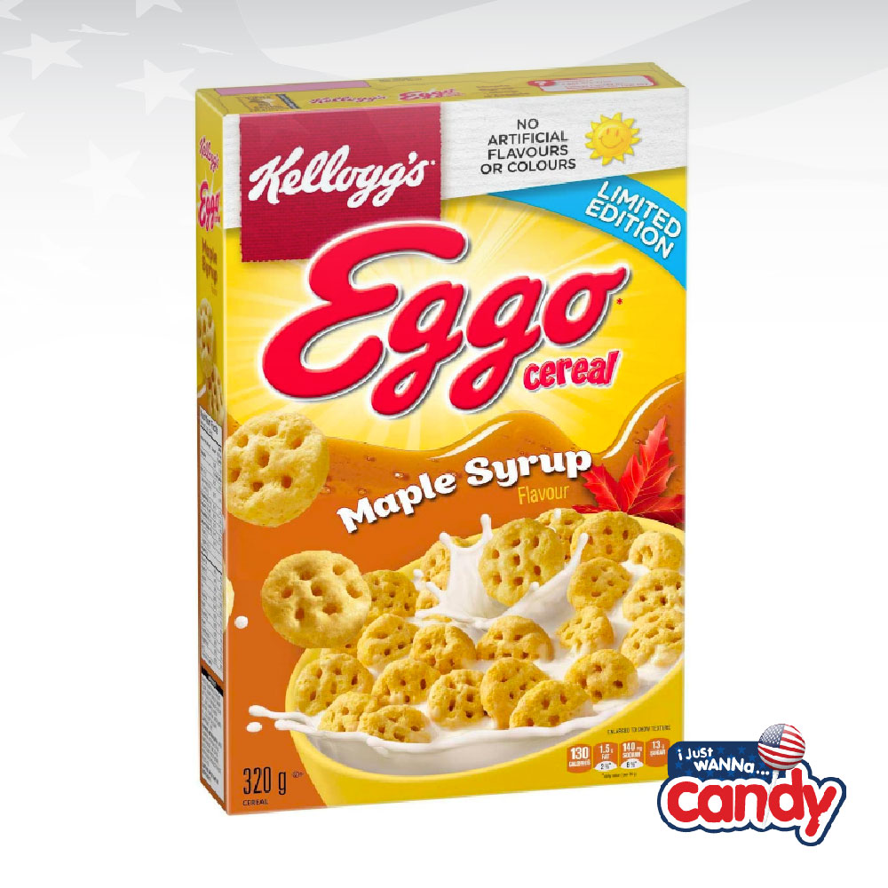 Kelloggs Eggo Maple Syrup Waffle Cereal (320g) Canada IJustWannaCandy