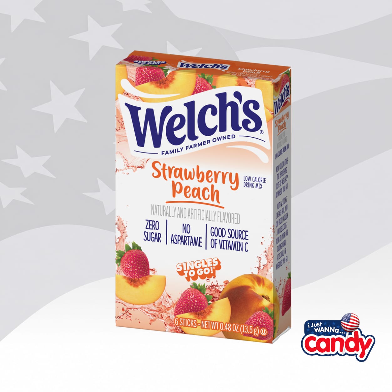 Welchs Strawberry Peach Singles To Go 0.46oz (13.1g)