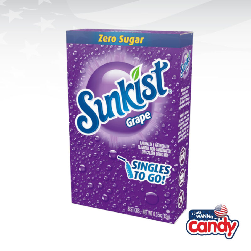 Sunkist Grape Zero Sugar Singles to Go 0.53oz (15g) IJustWannaCandy