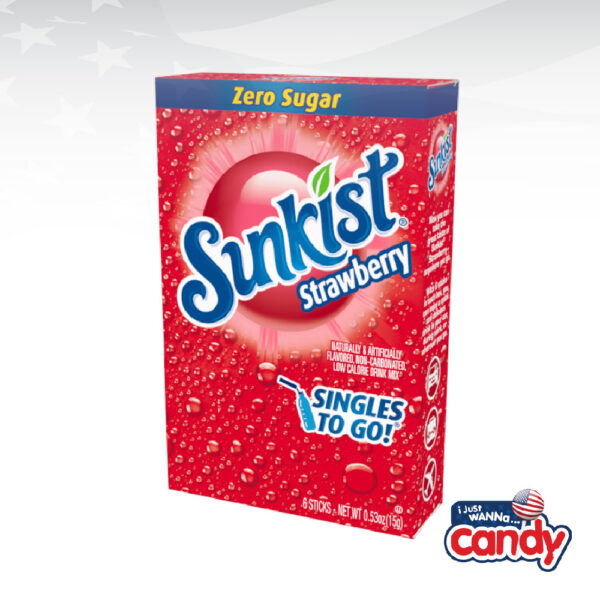 Sunkist Strawberry Soda Zero Sugar Singles to Go
