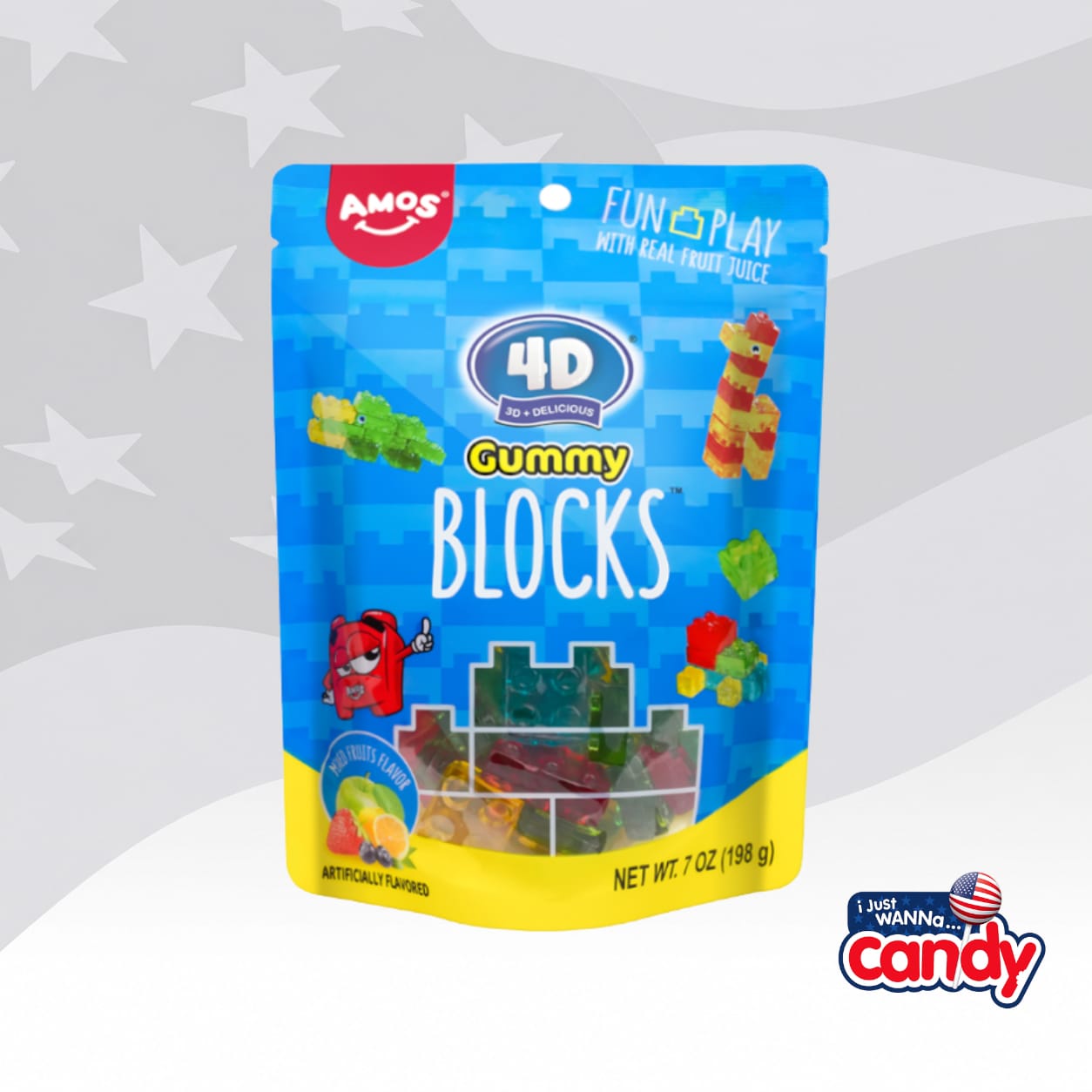 4D Gummy Blocks by Amos 7oz (198g)