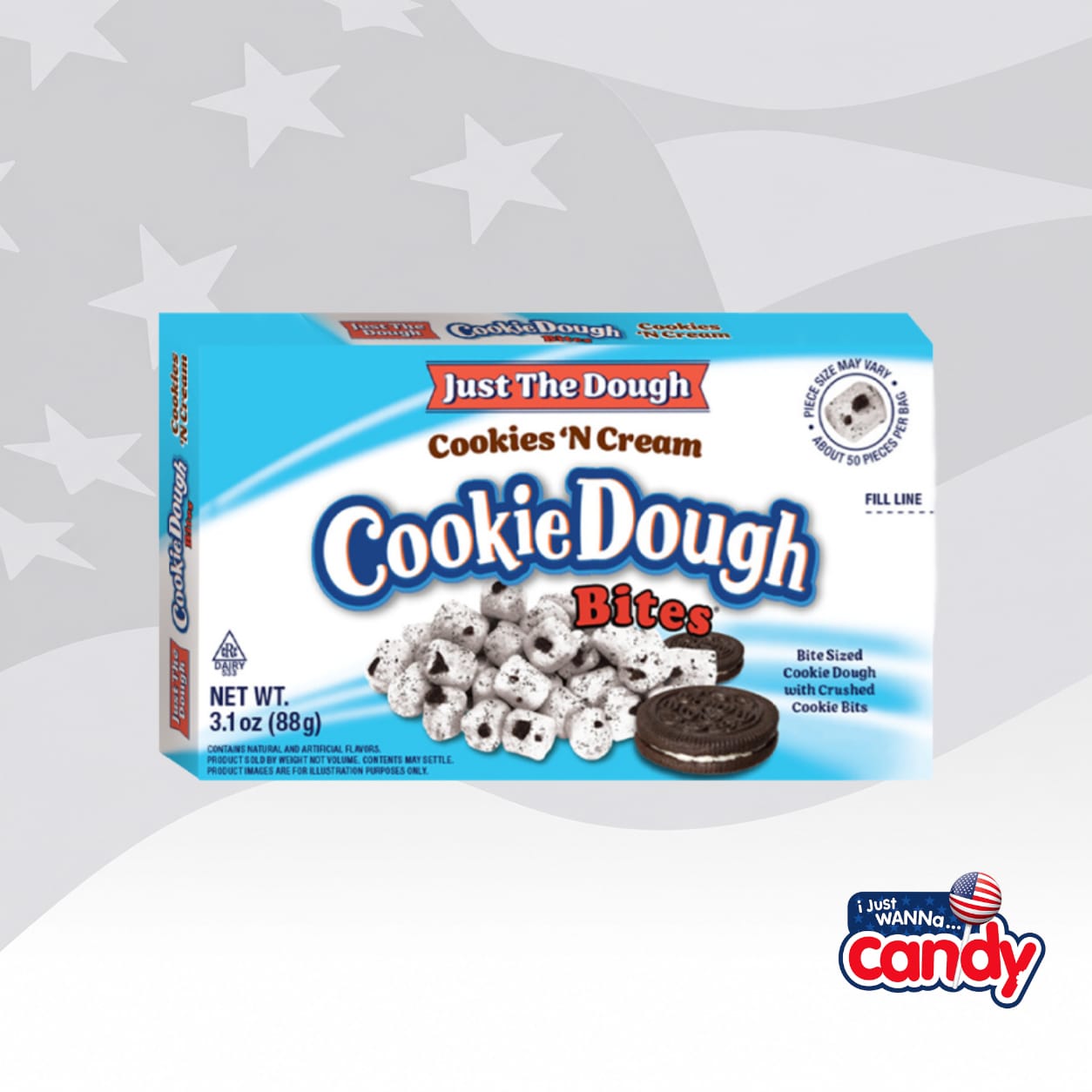 Cookie Dough Bites Just the Dough Cookies N Cream 3.1oz (88g)