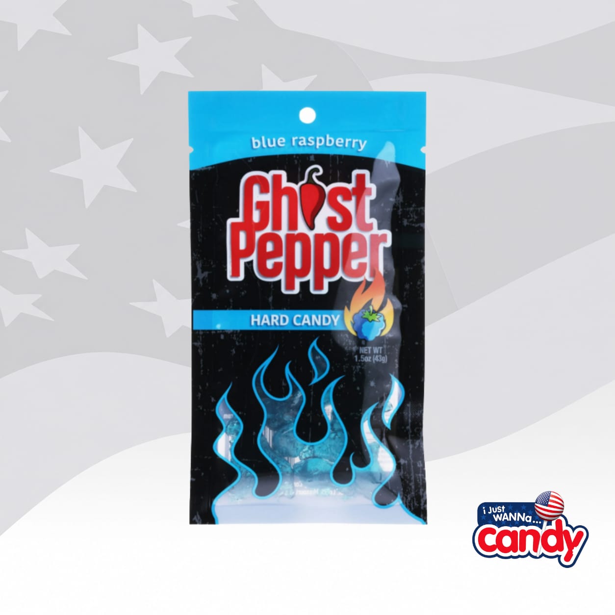 Ghost Pepper Blue Raspberry Hard Candy 1.3oz (36g)
