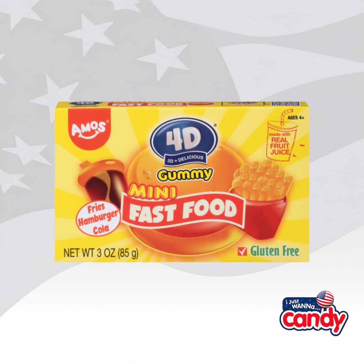 4D Gummy Fruit Mini Fast Food Theatre Box 3.53oz (100g)