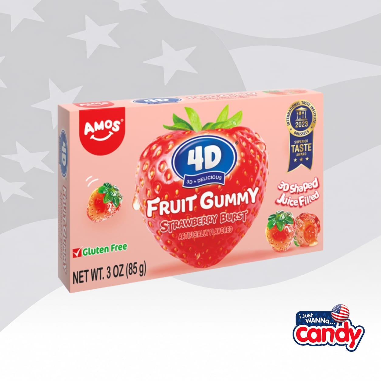 4D Gummy Strawberry Burst Theatre Box 3oz (85g)