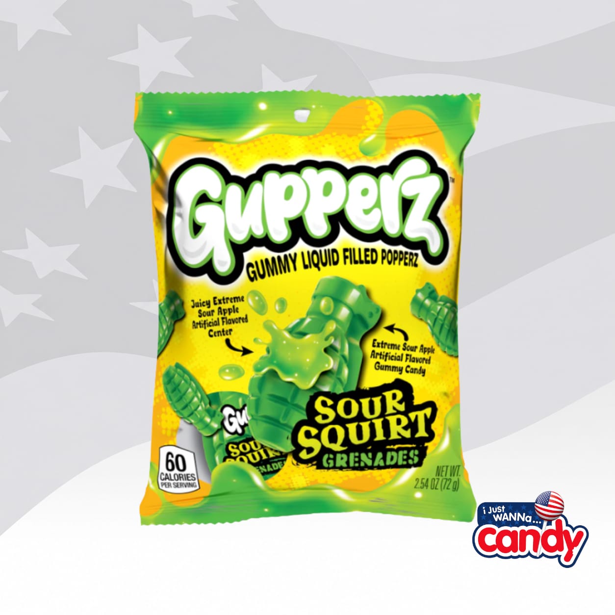 Gupperz Sour Squirt Grenade Gummies 2.5oz (72g)