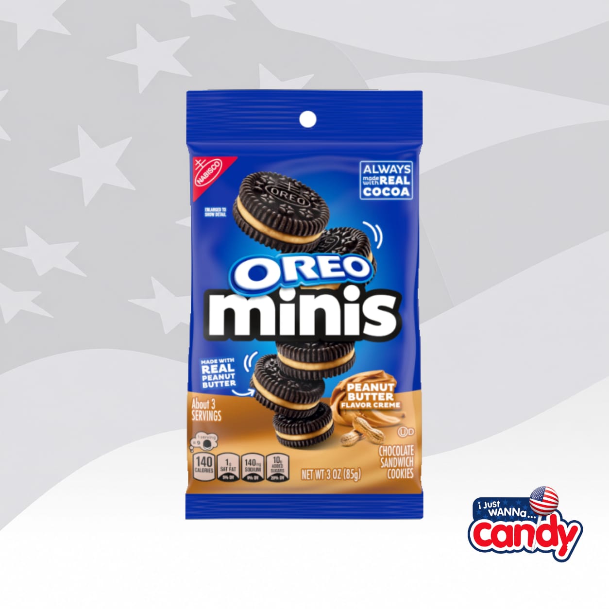 Nabisco Oreo Peanut Butter Mini Big Bag 3oz (85g)
