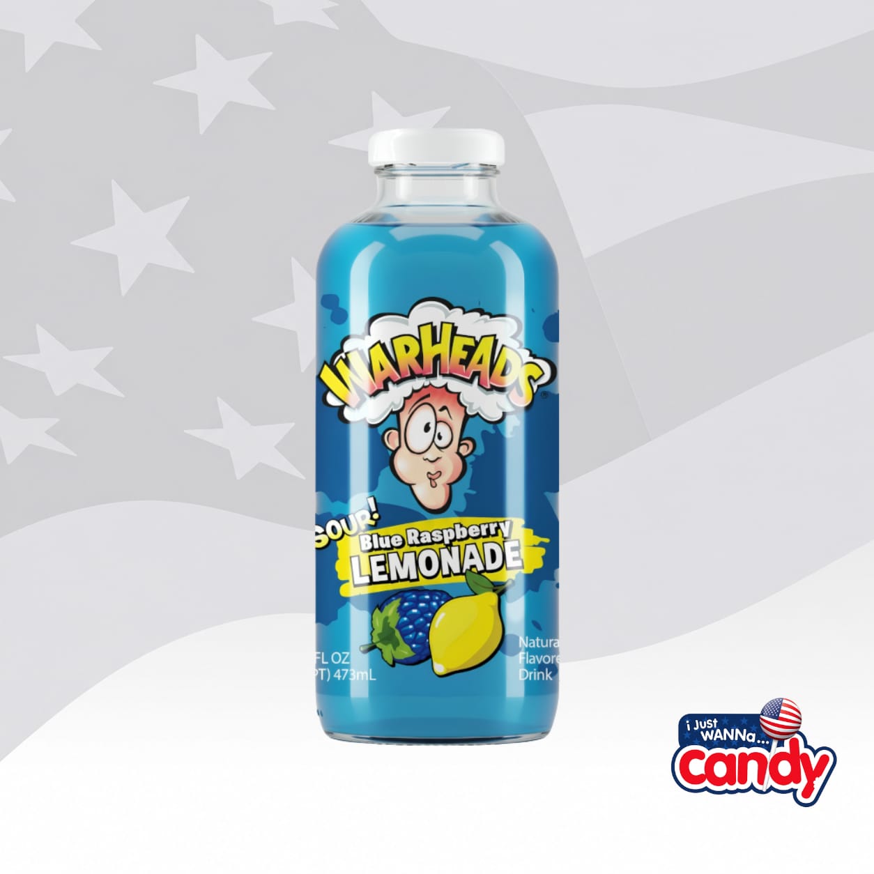 Warheads Sour Blue Raspberry Lemonade 16oz (473ml)