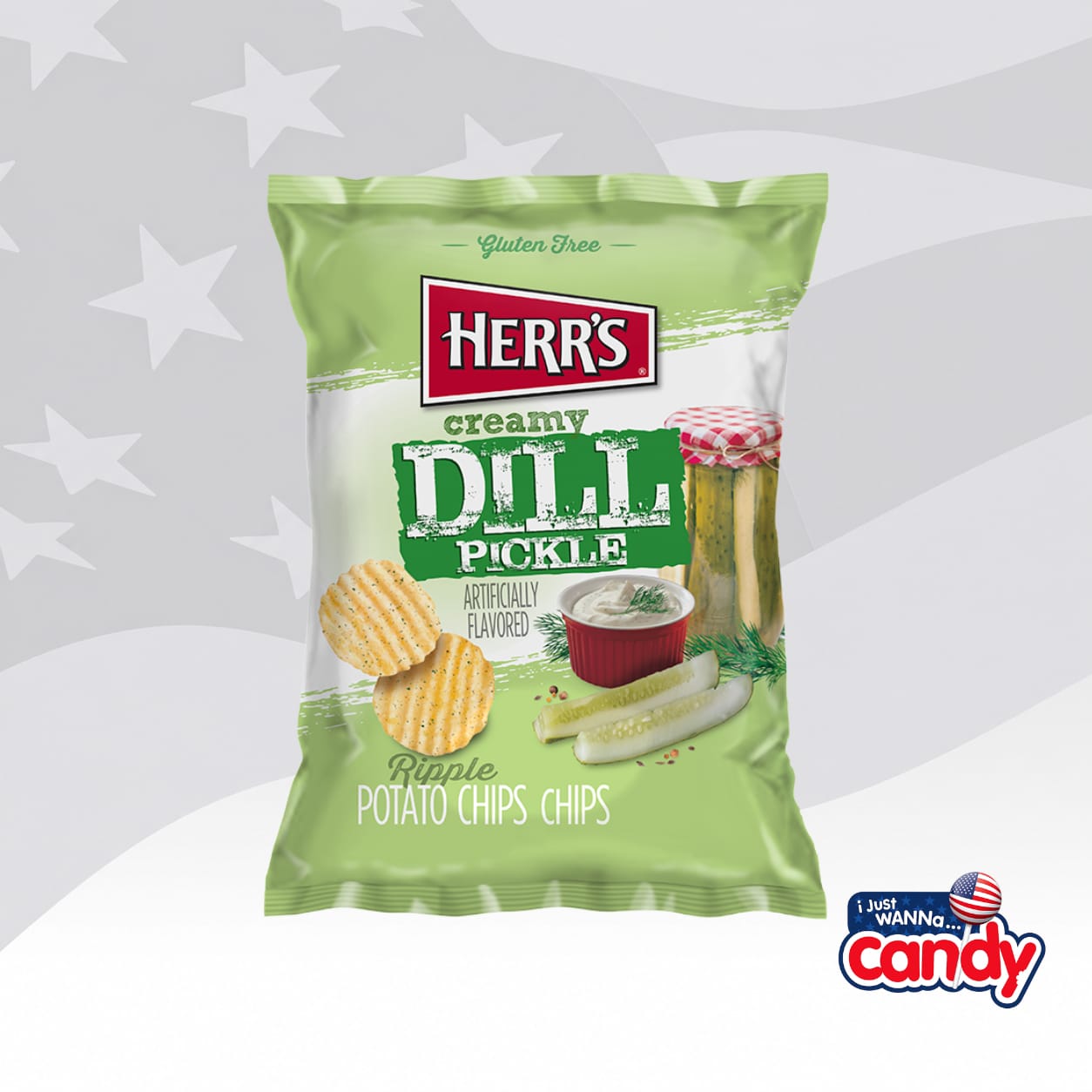 Herrs Creamy Dill Pickle Ripples 1.5oz (42.5g)