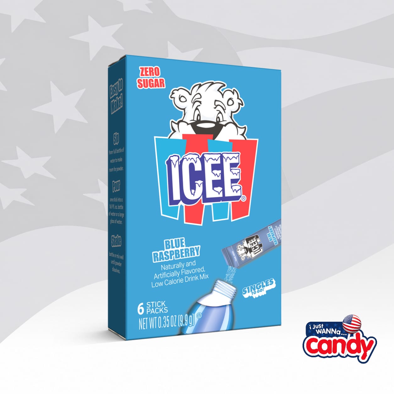 Icee Blue Raspberry Singles To Go 0.35oz (9.9g)