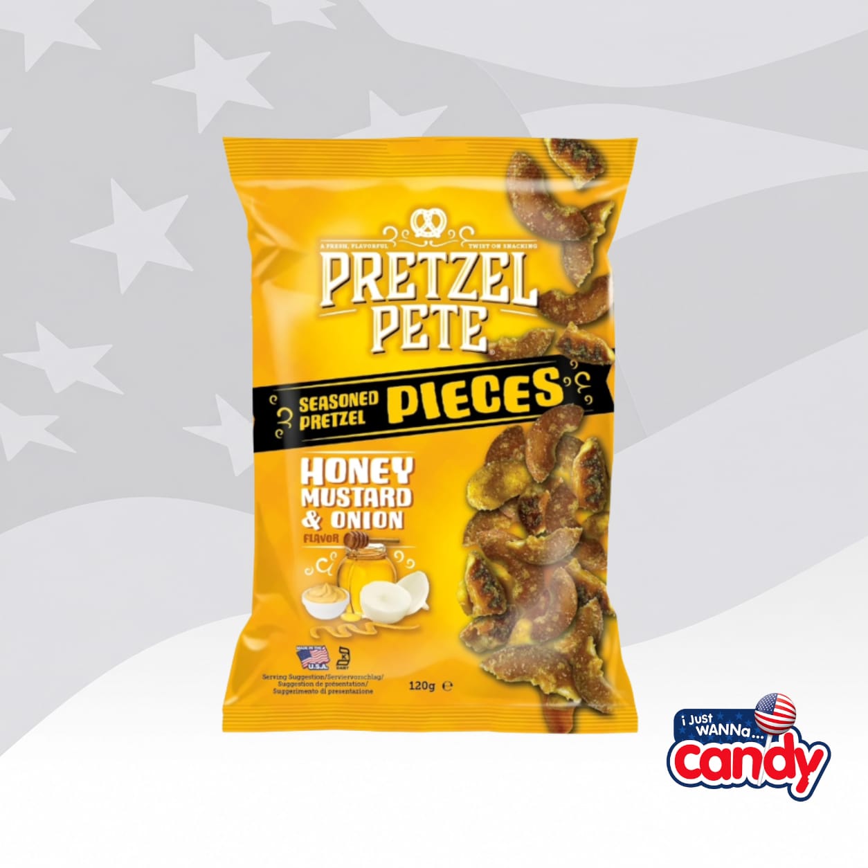 Pretzel Pete Honey Mustard & Onion Pieces (120g)