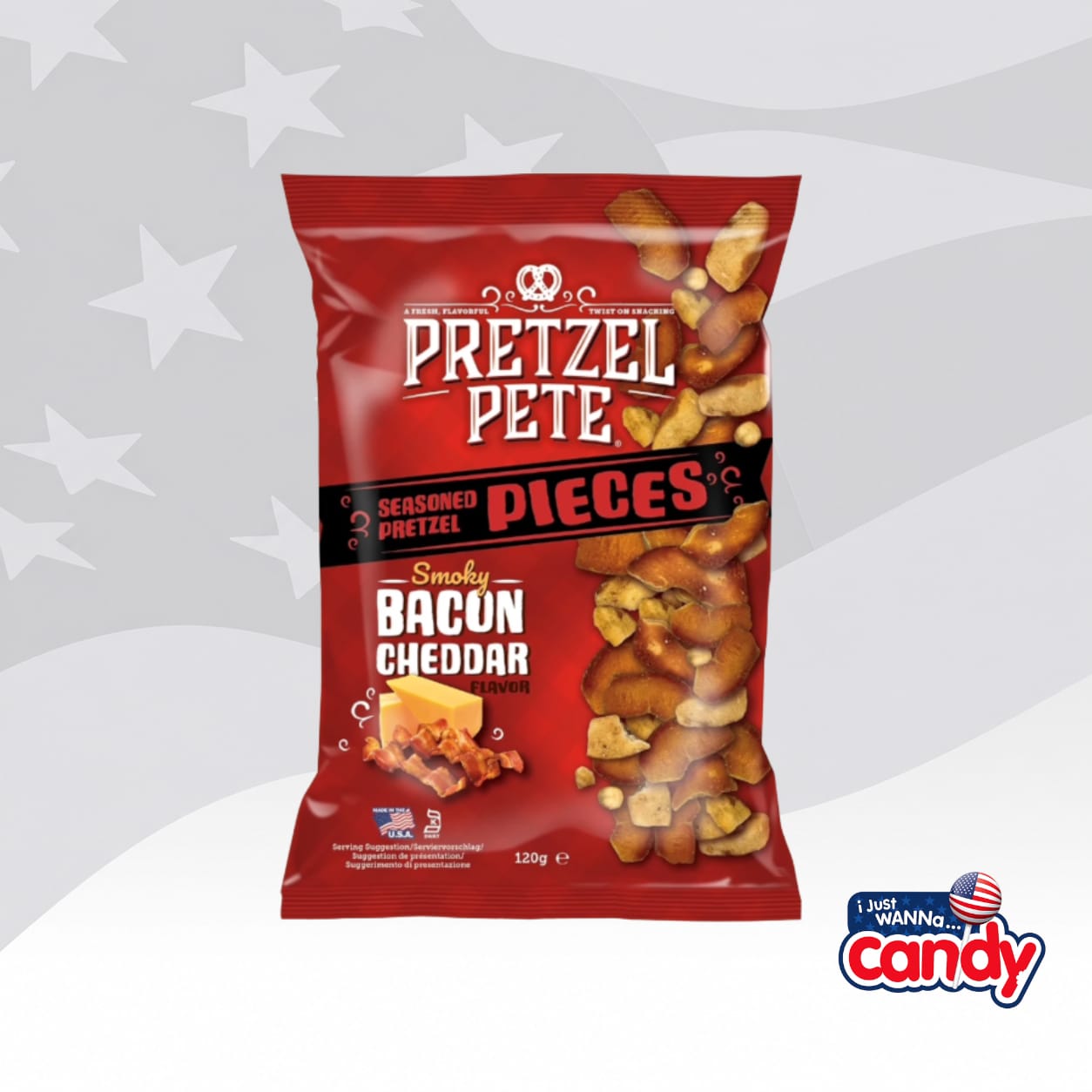 Pretzel Pete Smoky Bacon Cheddar Pieces (120g)