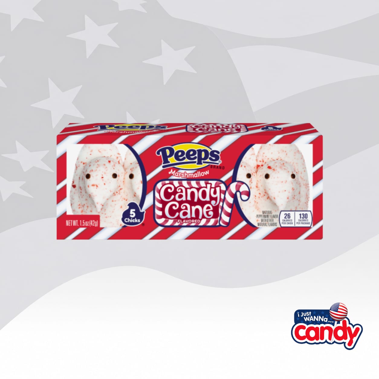 Peeps Candy Cane Chicks 5 Pack 1.5oz (42g)