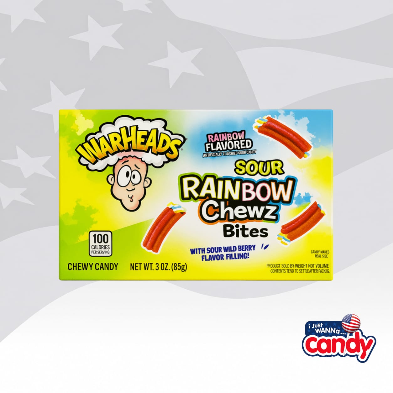 Warheads Rainbow Chewz Bites Theatre Box 3oz (85g)